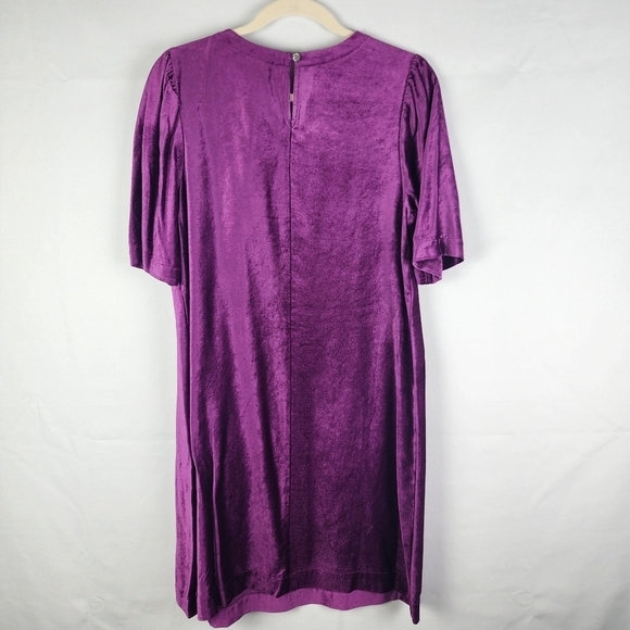 NWT J. Jill Puff Sleeve Velvet Dress In Sugarbeet Size Small - Picture 3 of 7